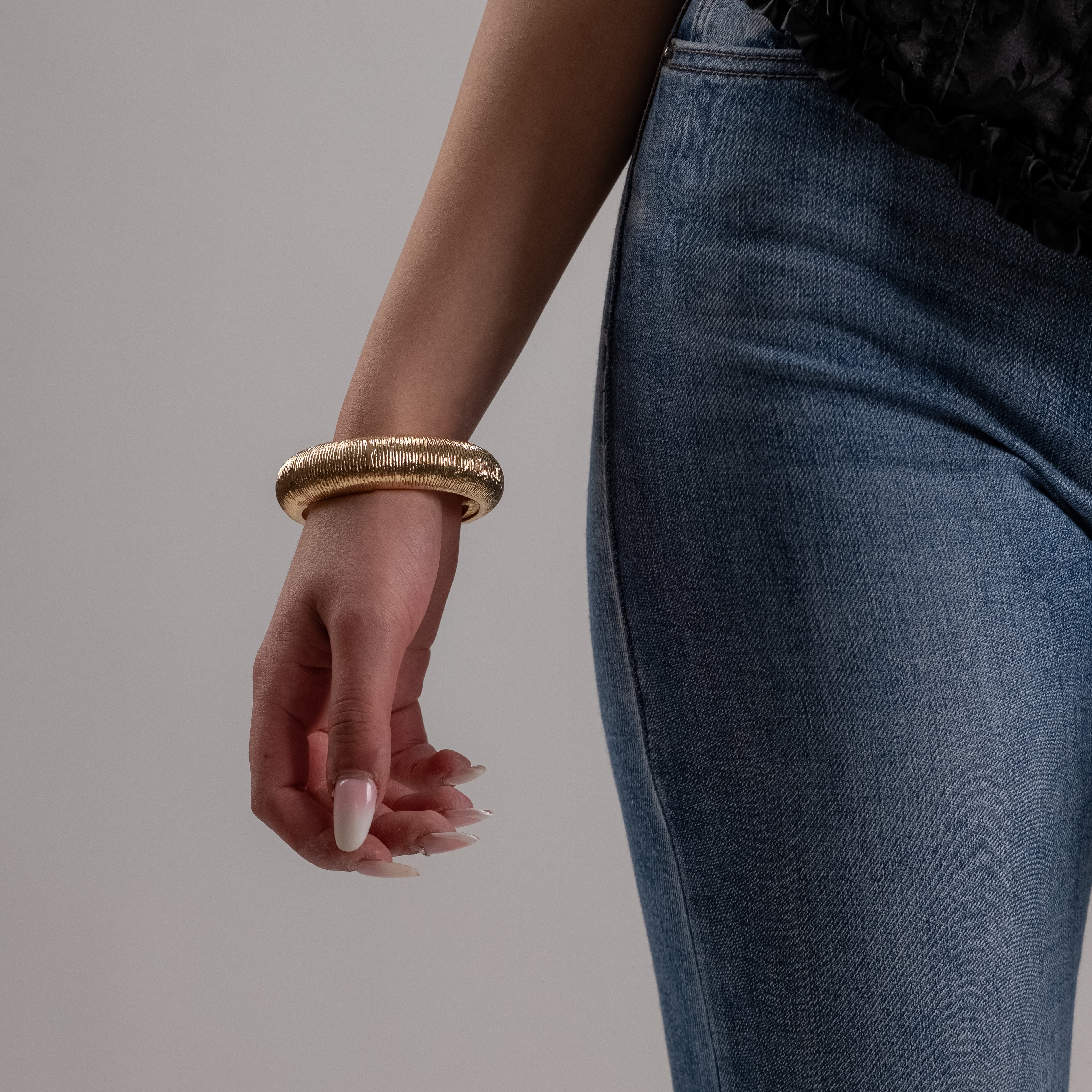 Bracciale Rigido a Fascia in Acciaio Inossidabile