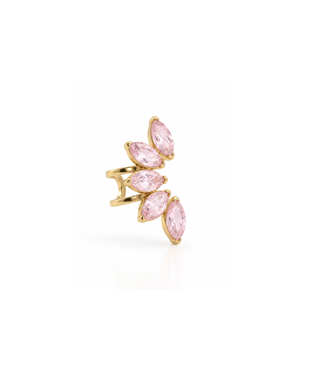 Orecchino Ear Cuff Petali rosa in Acciaio inossidabile 316L