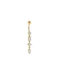 Pearcing ombelico pendente Zirconato in Acciaio 316L