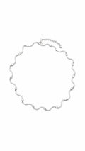 Collana “Wave” Zirconi Bianchi in Acciaio Inossidabile 316L