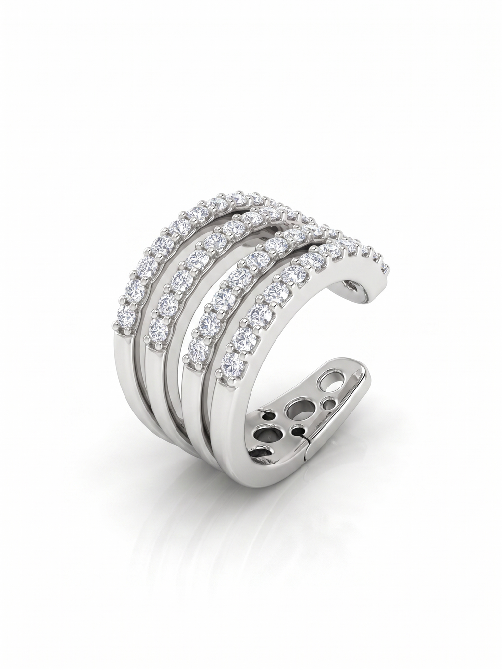 Orecchini Ear Cuff zirconati in Acciaio Inossidabile