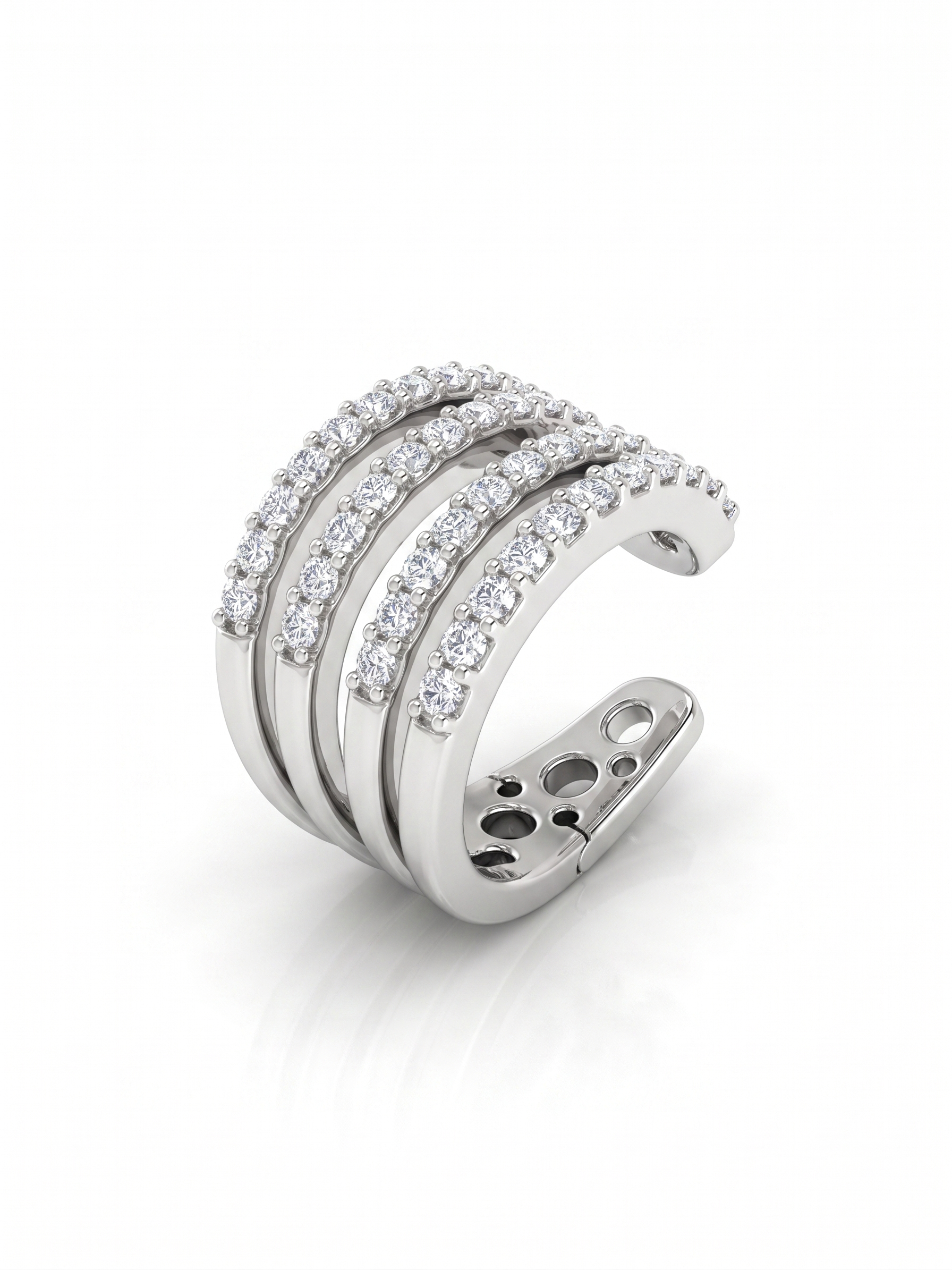 Orecchini Ear Cuff zirconati in Acciaio Inossidabile