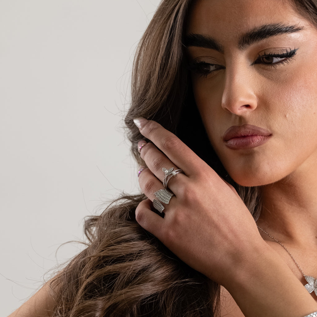 Anello “Petali di Perla” in Acciaio inossidabile