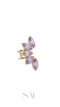 Orecchino Ear Cuff Petali Viola in Acciaio Inossidabile 316L