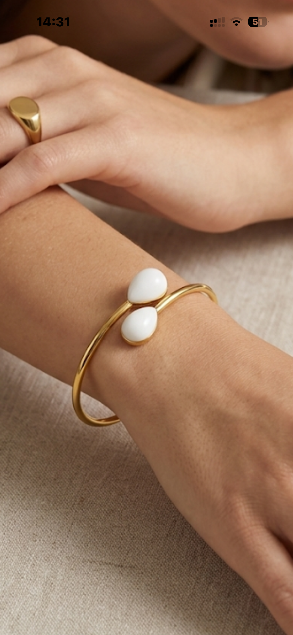 Bracciale Rigido “Pearl” in Acciaio inossidabile 316L
