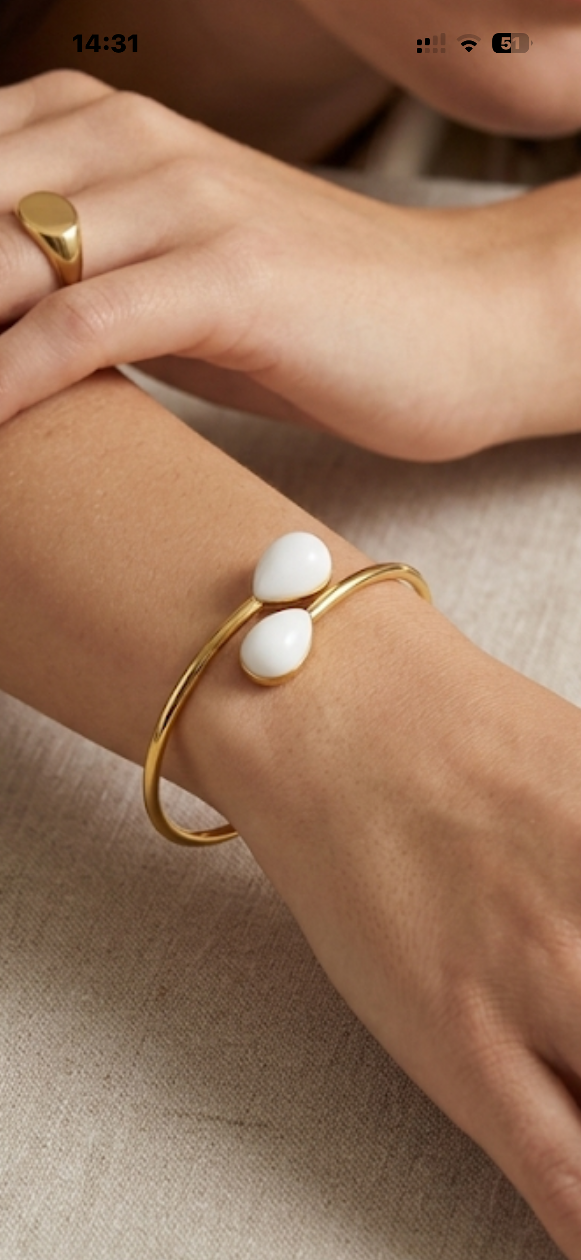Bracciale Rigido “Pearl” in Acciaio inossidabile 316L