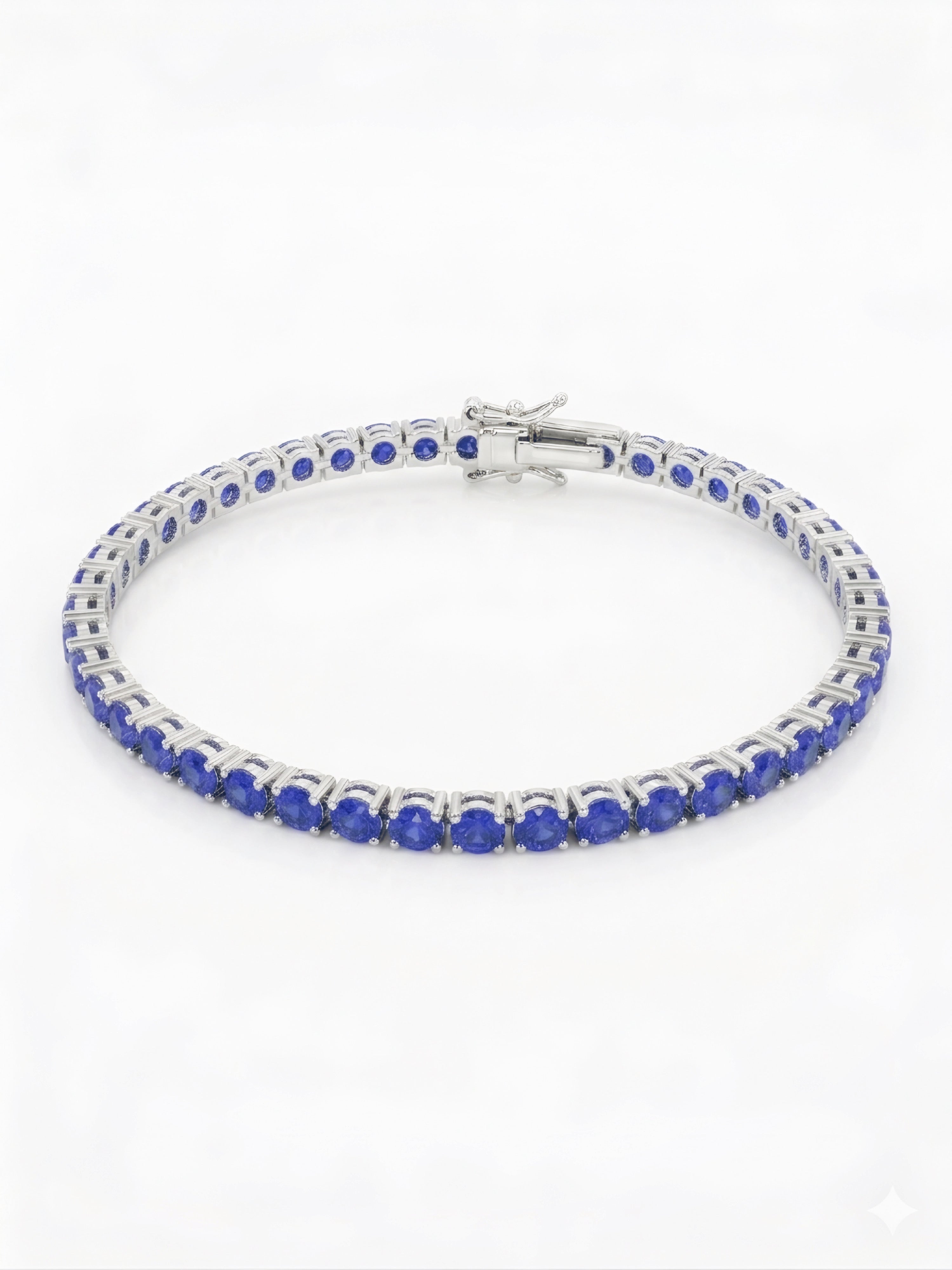 Bracciale Tennis in Argento 925 con Zirconi Blu Marino
