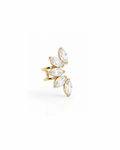 Orecchino Ear Cuff petali bianchi in Acciaio Inossidabile 316L