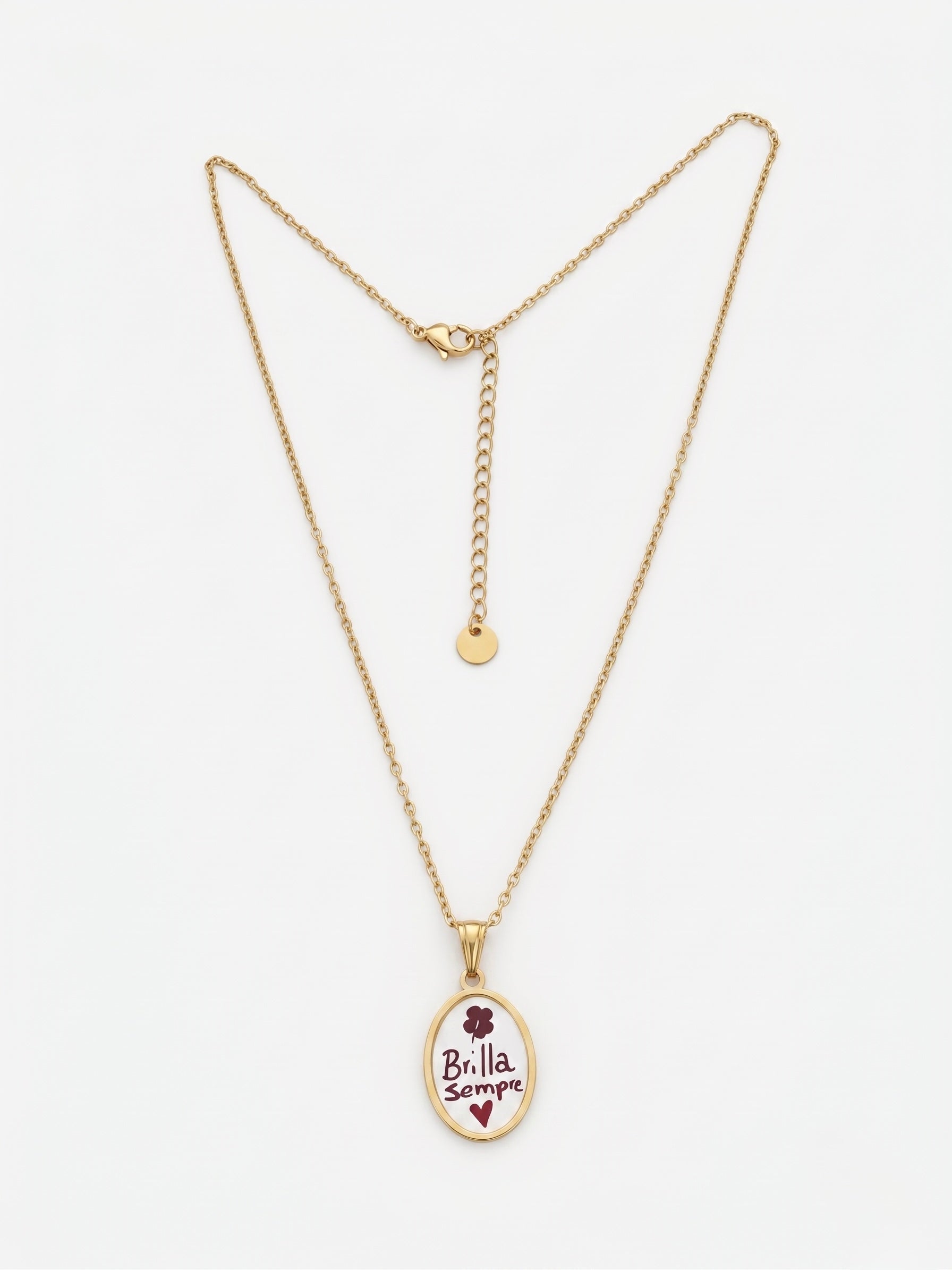 Collana con Ciondolo “ Brilla sempre” in Acciaio inossidabile