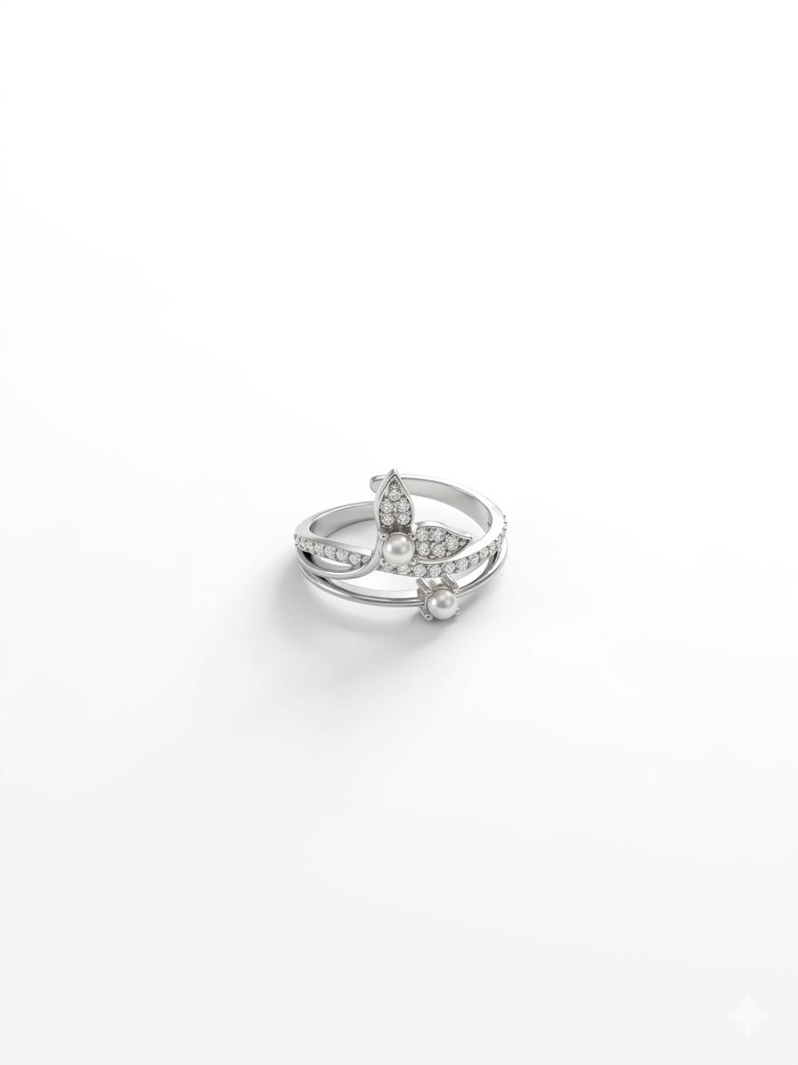 Anello “Petali di Perla” in Acciaio inossidabile