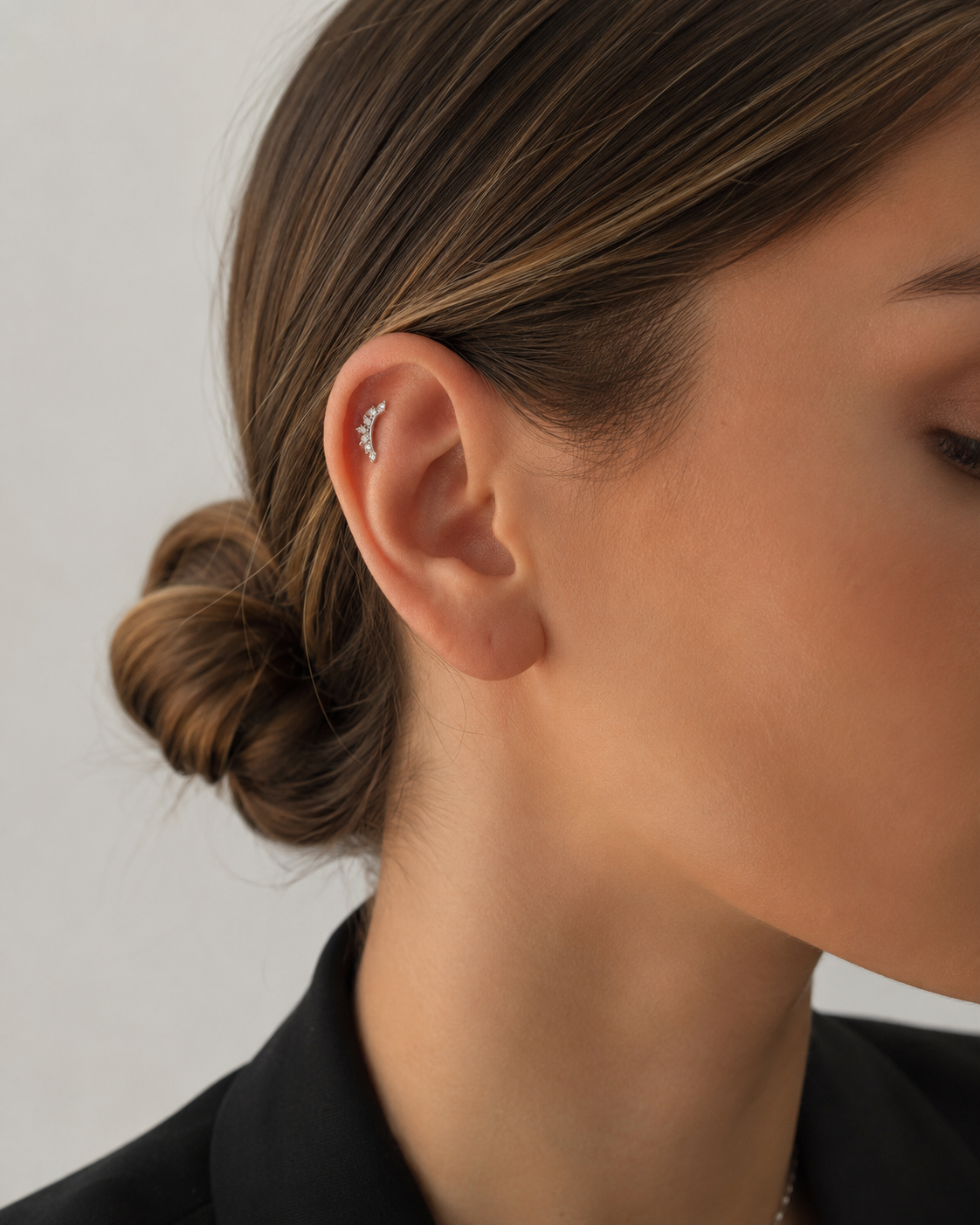 Pearcing Zirconato Orecchio in Acciaio inossidabile 316L