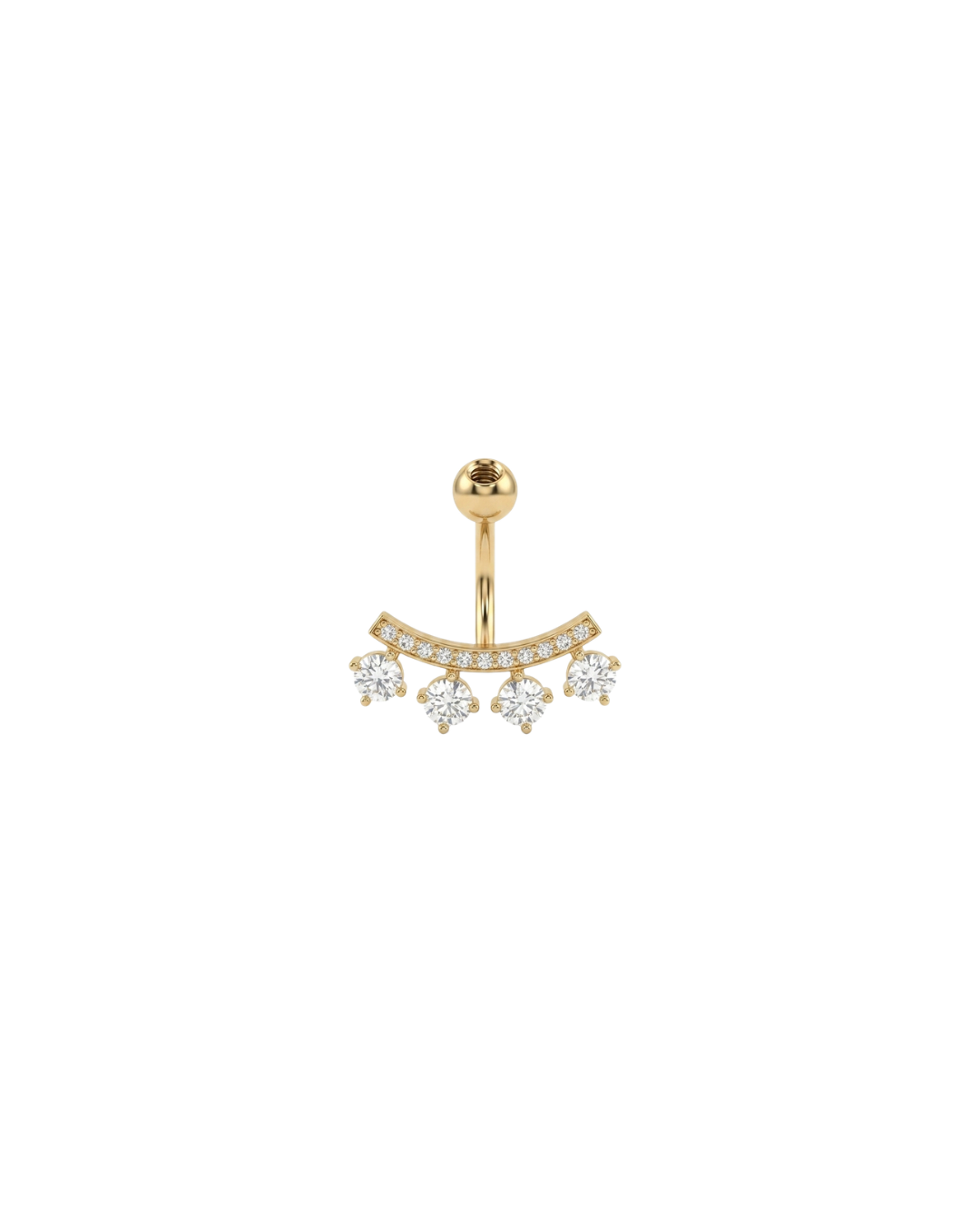 Pearcing Ombelico Zirconato in Acciaio 316L