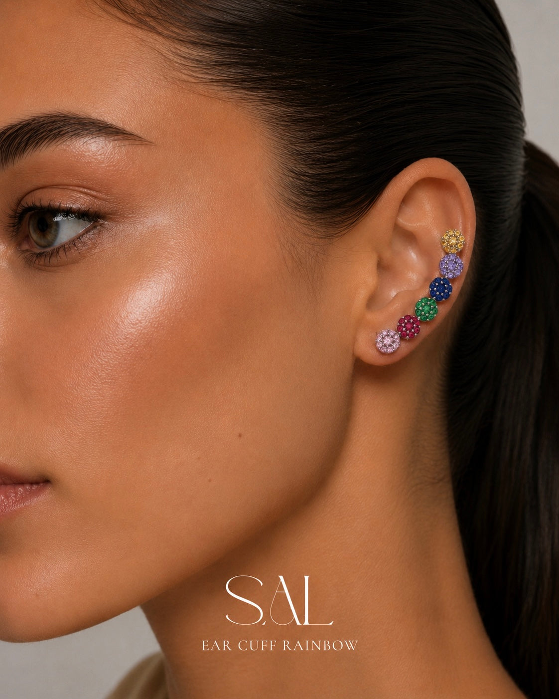 Orecchini “Ear cuff” Rainbow in Acciaio Inossidabile