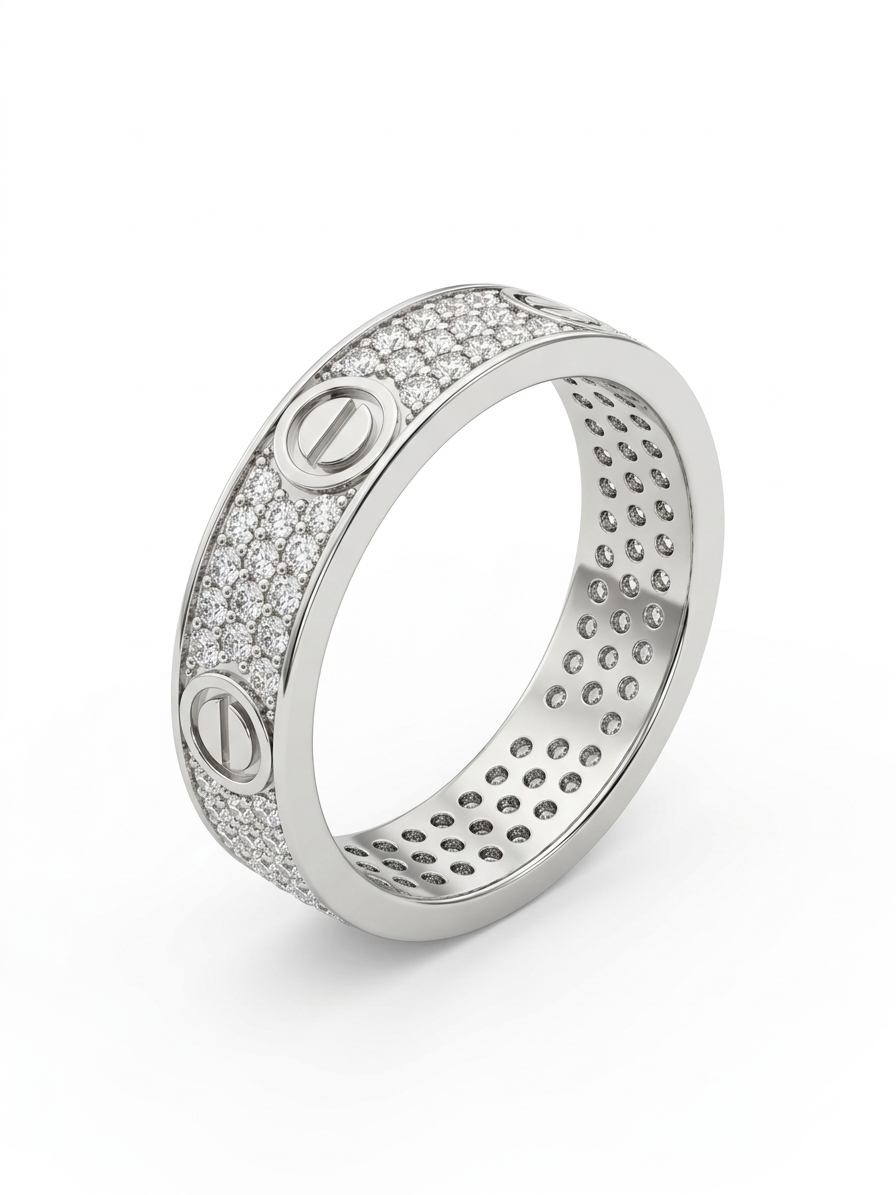 Anello a Viti in Acciaio inossidabile brillante e moderno