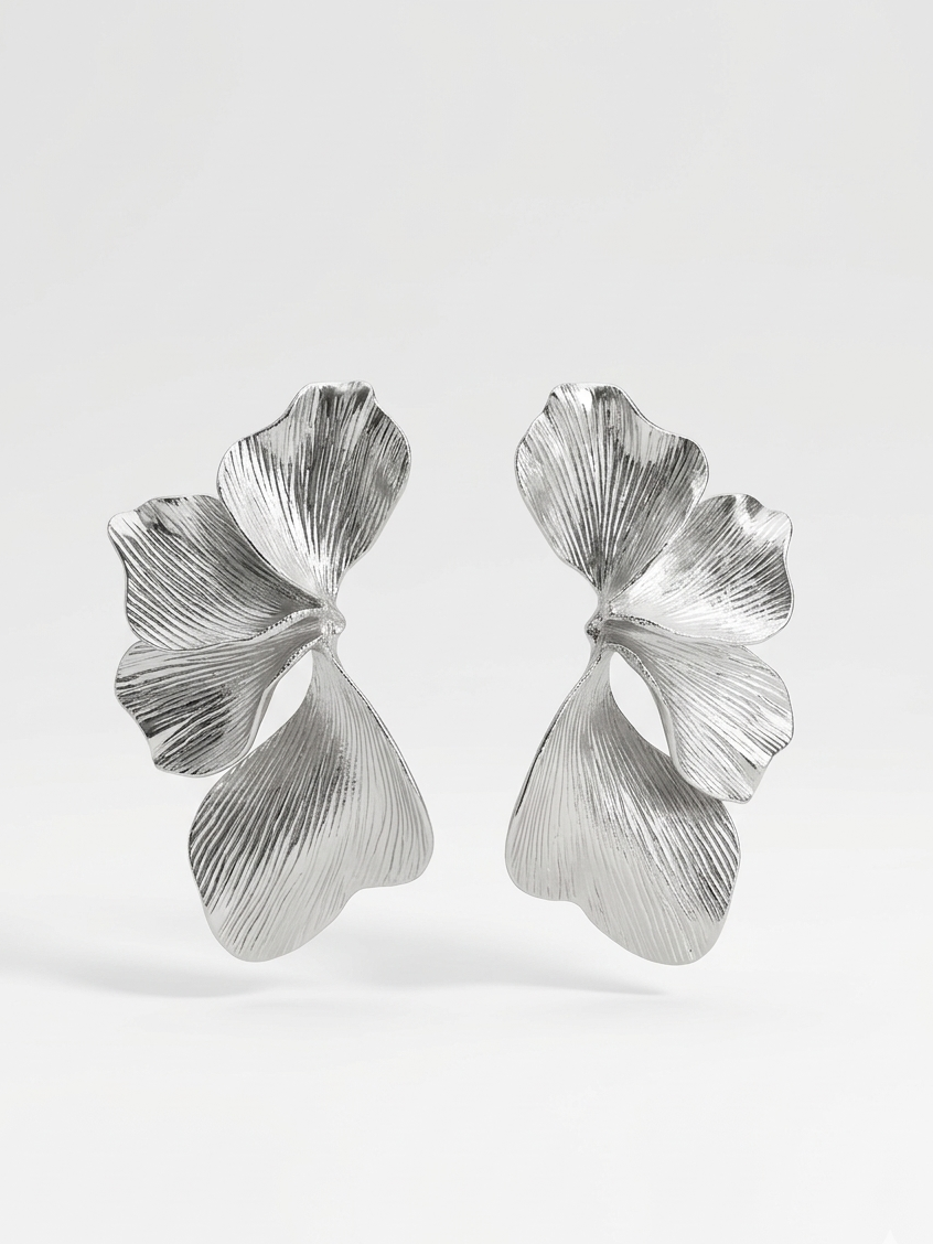 Orecchini Eleganti foglia di ginkgo in Acciaio inox
