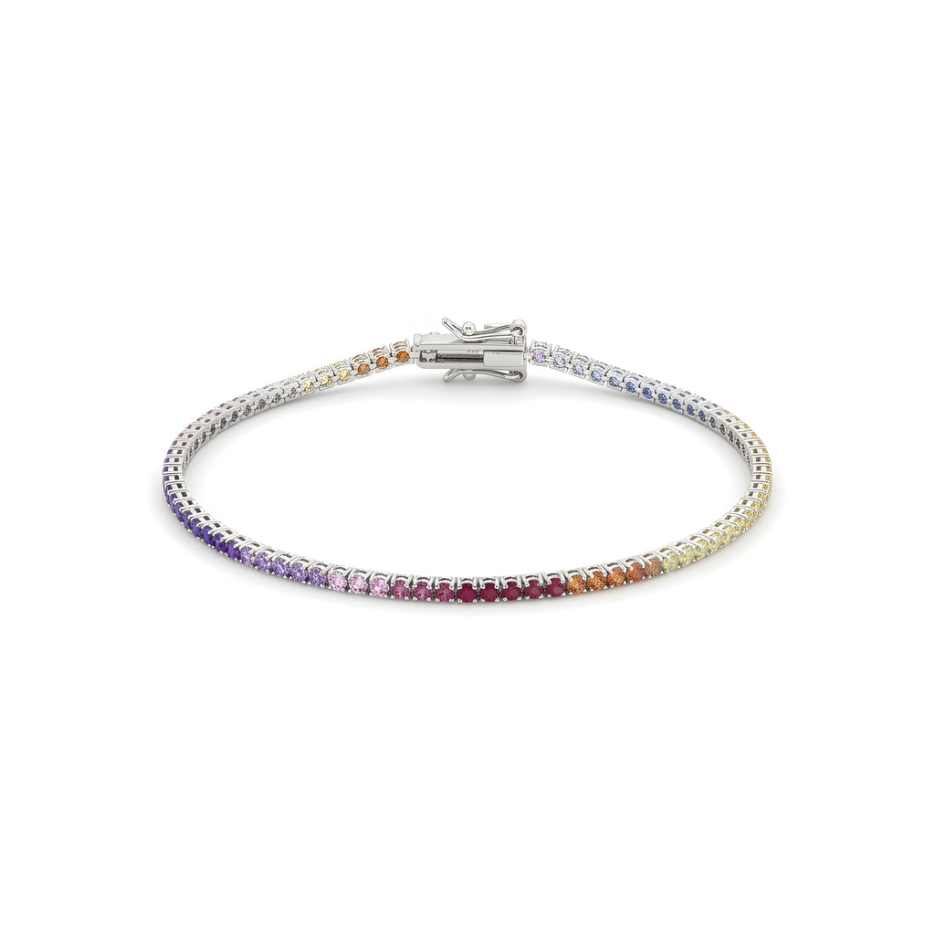 Bracciale Tennis Rainbow in Argento 925