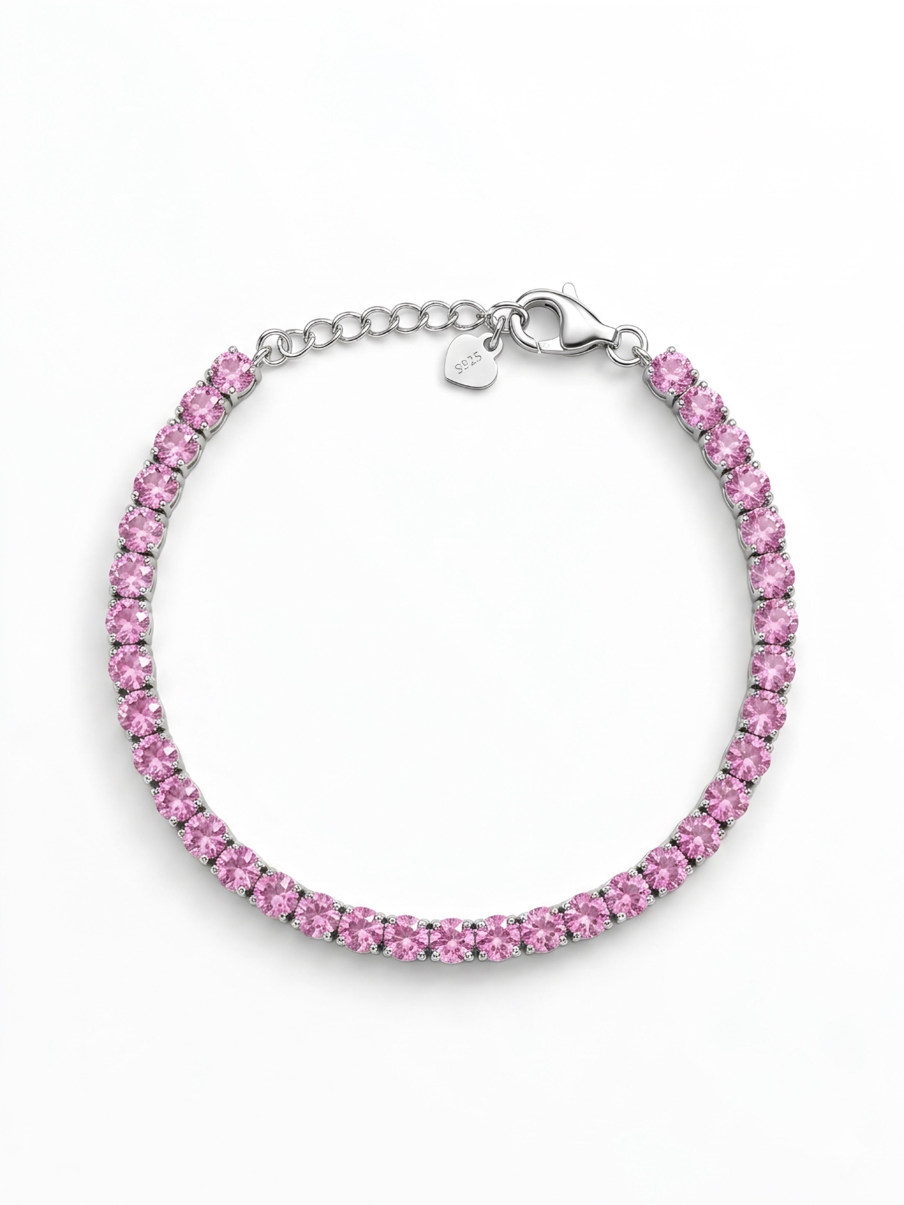 Bracciale Tennis in argento 925 Zirconi Rosa