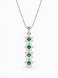 Collana in Argento 925 “Smeralda Royale” con Ciondolo Floreale e Zirconi Bianchi