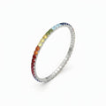 Bracciale Tennis Rainbow in Argento 925 a Molla