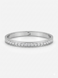 Bracciale Rigido “Crystal” in Acciaio Inossidabile e Zirconi Bianchi