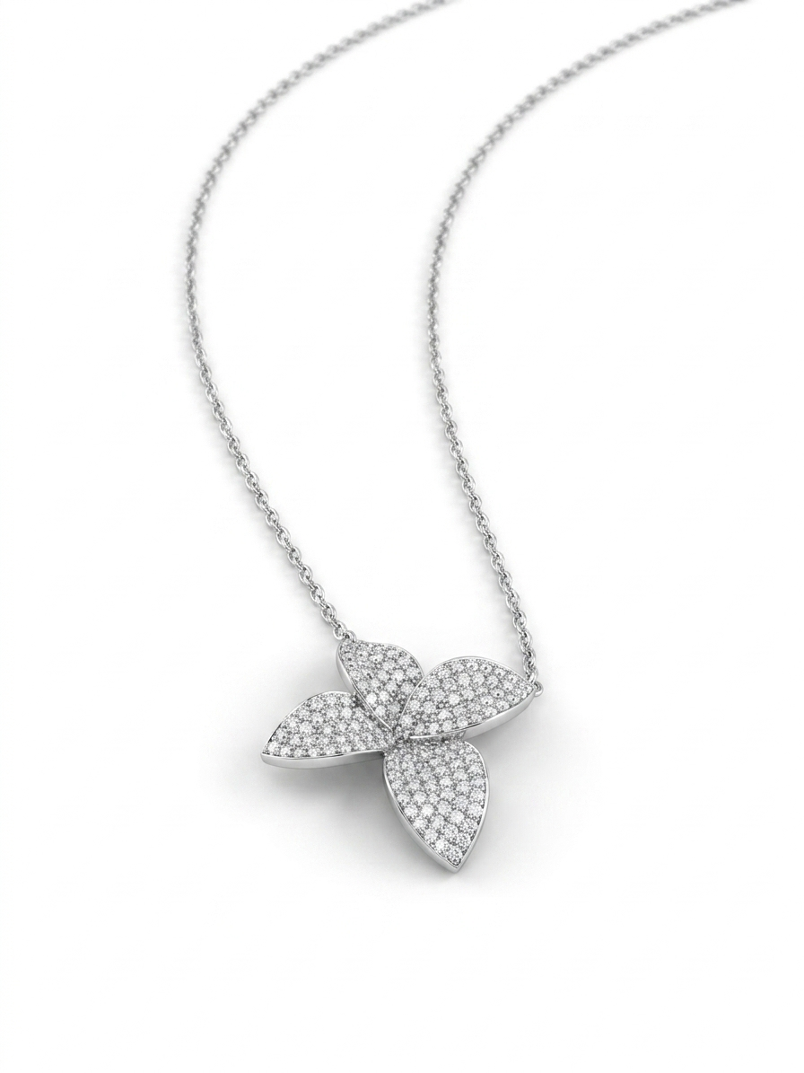 Collana con pendente Petali tempestato di Zirconi