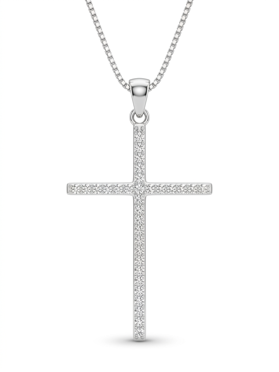 Collana con Croce Zirconata in Argento 925