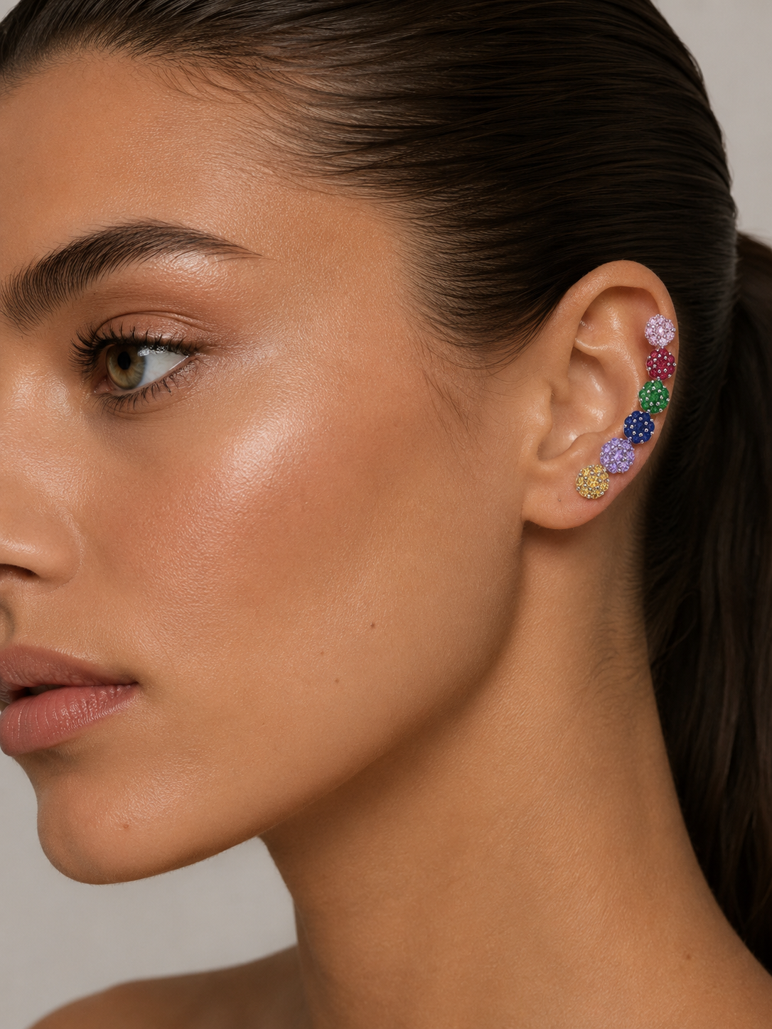 Orecchini “Ear cuff” Rainbow in Acciaio Inossidabile