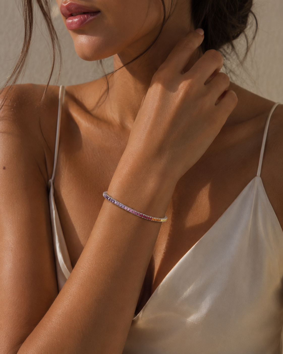 Bracciale Tennis Rainbow in Argento 925