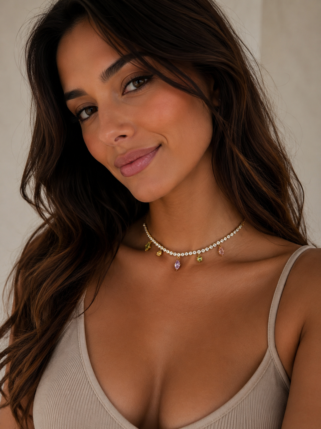 Collana Rainbow Tennis in Acciaio Inossidabile 316L